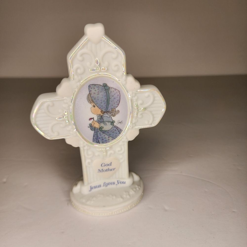 Enesco Precious Moments Vintage 1998 Good Mother 5" Porcelain Cross